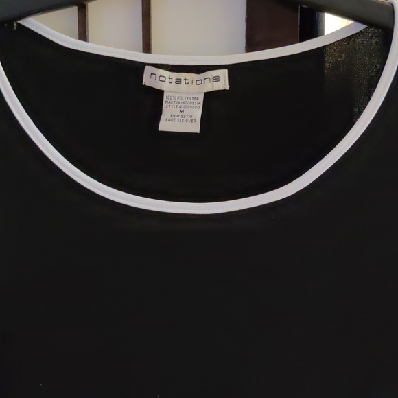 Black Dress with Round Collar and White Trim - Picture 3 of 5